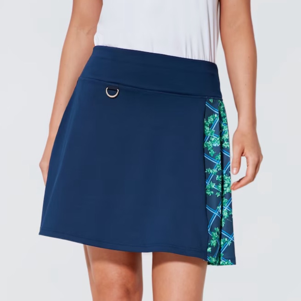 Tuckernuck Navy Golf/Tennis Skirt with Green Pattern